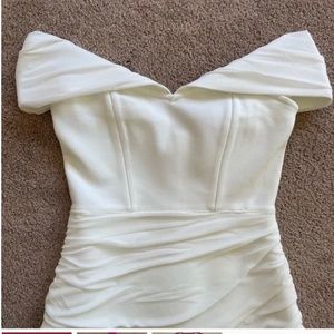 White Off the Shoulder Bodycon Mini Dress
